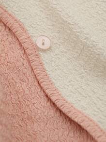 DAZY Bộ đồ ngủ Nữ Thêu Tương phản ràng buộc Hoa Đáng yêu - Hồng - Xem 8