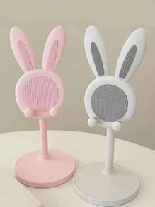 1pc Rabbit Ear Decor Adjustable Phone Holder - White - View 1