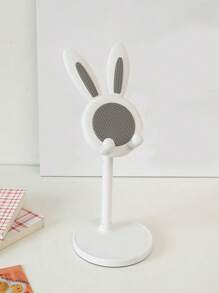 1pc Rabbit Ear Decor Adjustable Phone Holder - White - View 6