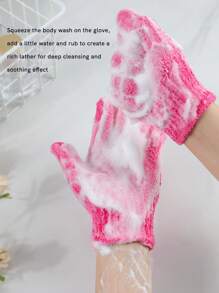 2pcs Exfoliating Glove ,Dead Skin Bath Exfoliating Gloves For Shower Spa Massage Body Scrub Shower Medium Exfoliate Glove For Dead Skin Bath Exfoliating Gloves For Shower Spa Massage Body Scrub - Shower Gloves Exfoliating For Women & Men Wash Gloves Dual Texture Bath Gloves For Shower Body Scrub Exfoliating Mitt Dead Skin Remover Exfoliator Mitten Natural Body Washcloth Body Cleaning Tool Rose Red