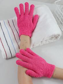 2pcs Exfoliating Glove ,Dead Skin Bath Exfoliating Gloves For Shower Spa Massage Body Scrub Shower Medium Exfoliate Glove For Dead Skin Bath Exfoliating Gloves For Shower Spa Massage Body Scrub - Shower Gloves Exfoliating For Women & Men Wash Gloves Dual Texture Bath Gloves For Shower Body Scrub Exfoliating Mitt Dead Skin Remover Exfoliator Mitten Natural Body Washcloth Body Cleaning Tool Rose Red