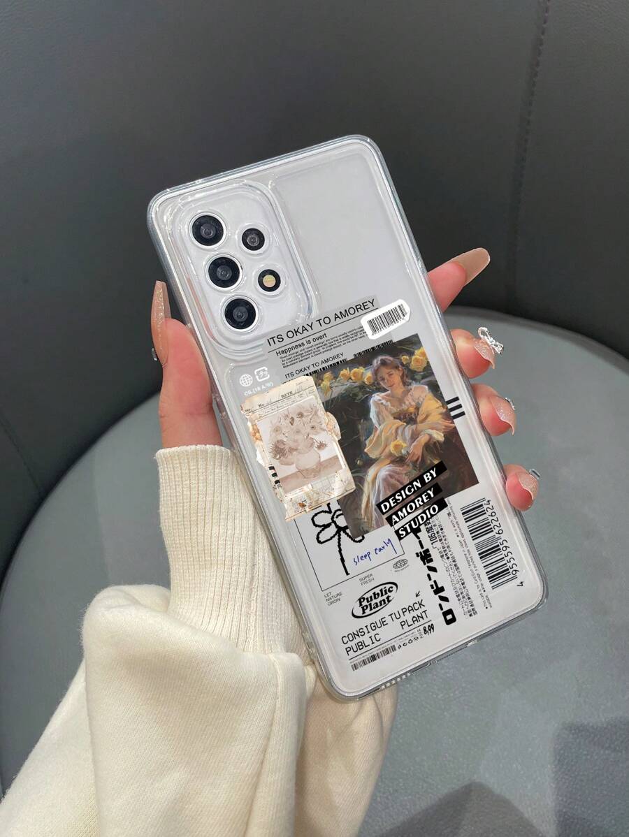 Ốp điện thoại trong suốt họa tiết ghép ảnh thẩm mỹ - Nhiều màu - Xem 1