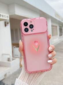 Vỏ điện thoại in hình hoa tulip có nắp máy ảnh có thể gập lại - Nhiều màu - Xem 1