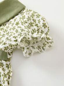 嬰兒碎花彼得潘領連衣裙帶配件髮箍 - 彩色 - 查看 3