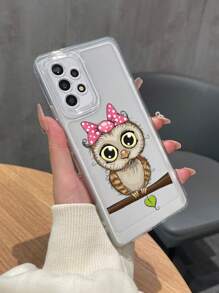 Cartoon Owl Print Clear Phone Case - Multicolor - View 2