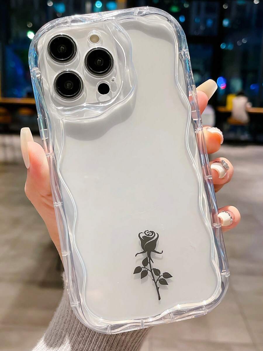 Ốp điện thoại trong suốt họa tiết hoa hồng - Trong sáng - Xem 1