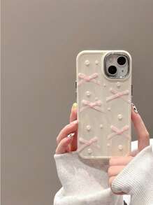 Iphone 16 蝴蝶结装饰手机壳 Kawaii - 彩色 - 查看 1