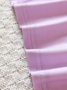 Toddler Girls Cartoon Graphic Tee & Contrast Binding Shorts - Purple - View 8