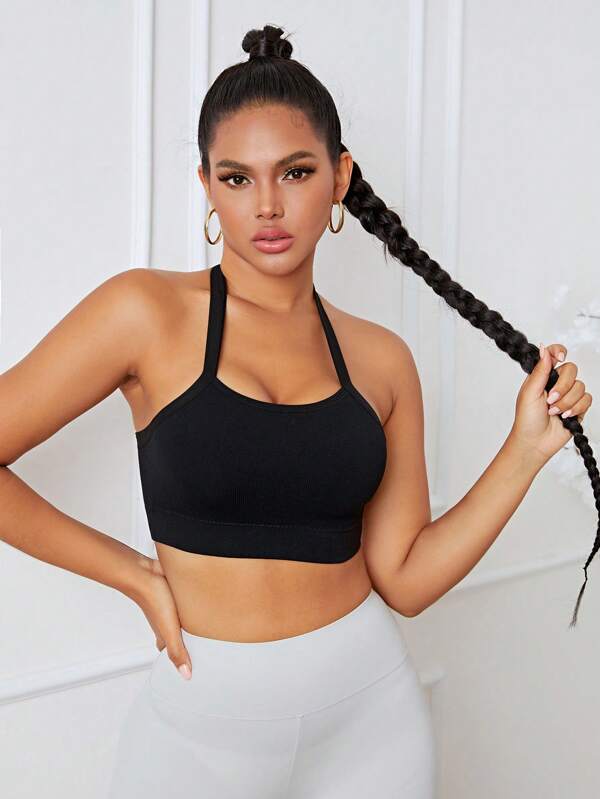 Yoga Sxy Solid Backless Sports Bra SHEIN USA