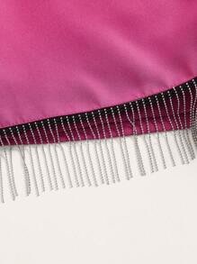 GENKIRA Quần đùi nữ mép màu trơn Giải trí - Màu Hồng Tươi - Xem 4