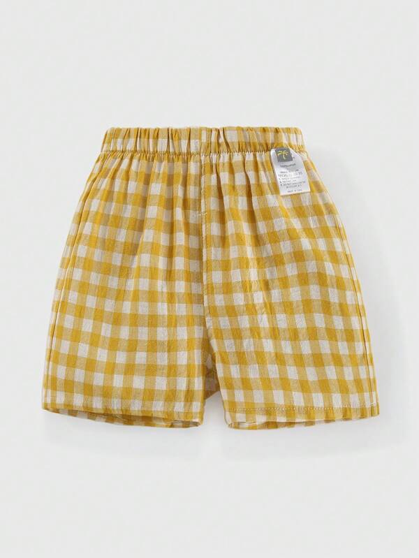 Peninsula Baby Shorts cómodos de tela escocesa de estilo informal para niñas pequeñas con cintura elástica