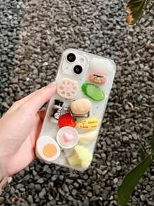 Vỏ điện thoại trong suốt trang trí rau củ 3D - Nhiều màu - Xem 3