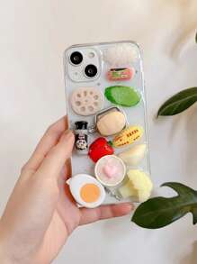 Vỏ điện thoại trong suốt trang trí rau củ 3D - Nhiều màu - Xem 5