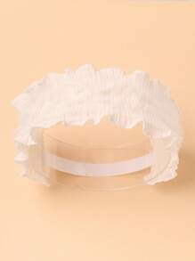 Baby Ruffle Trim Hair Band Love Valentine - Beige - View 2