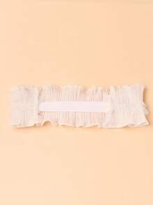 Baby Ruffle Trim Hair Band Love Valentine - Beige - View 5