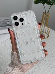 Funda de celular transparente floral - Negro - Ver 1