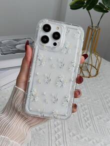 Funda de celular transparente floral - Negro - Ver 2