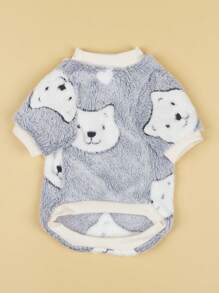 PETSIN 1入組卡通熊圖案寵物運動衫適用於貓&小狗 - 彩色 - 查看 1