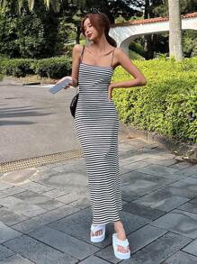 DAZY Striped Print Cami Dress Sundress