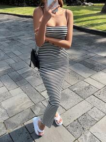 DAZY Striped Print Cami Dress Sundress