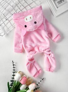 PETSIN 1入組豬設計連帽寵物連體褲適用於貓和小狗 - 彩色 - 查看 8