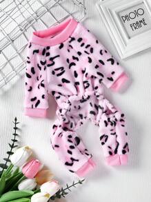 1pc Leopard Pattern Pet Jumpsuit For Cats & Dogs