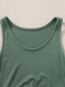 SHEIN Unity Áo crop top in chữ họa tiết áo thun nữ - Màu xanh Bạc hà - Xem 4