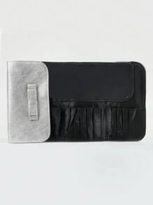 1個銀色化妝刷組織袋,有15個插槽,便攜式化妝包 - 銀色 - 查看 4