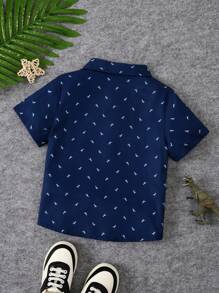SHEIN Camisa Estampada Completa Para Niño Sin Camiseta Interior