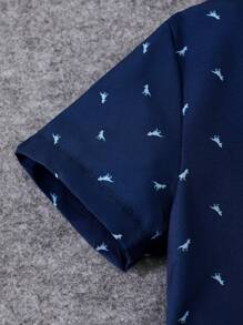 SHEIN Camisa Estampada Completa Para Niño Sin Camiseta Interior