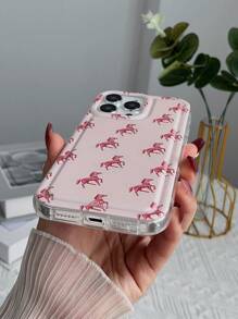 Funda para móvil con dibujos animados con estampado de caballo - Negro - Ver 3