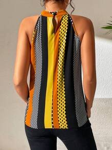 SHEIN Privé Áo sơ mi nữ Nút Chấm bi Giải trí - Nhiều màu - Xem 2