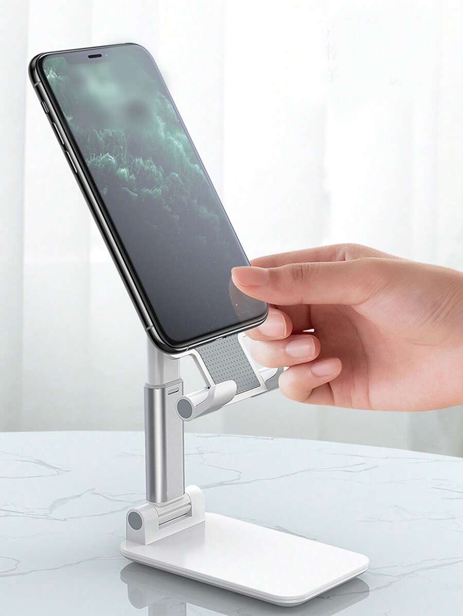 Giá đỡ điện thoại để bàn có thể gập lại 1 cái - trắng - Xem 1