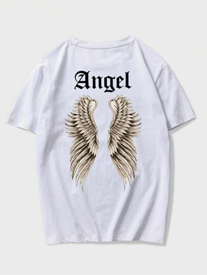 Hombres Camiseta ala con estampado de letra