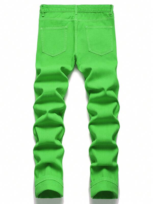 Men Cotton Ripped Frayed Skinny Jeans SHEIN USA