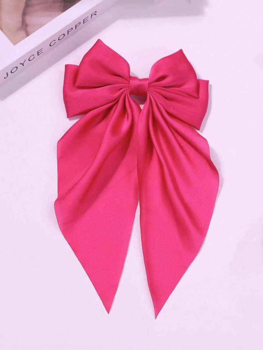 1pc Fresh And Simple Simple Elegant Solid Color Spring Hair Clip - Hot Pink - View 1