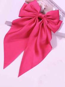 1pc Fresh And Simple Simple Elegant Solid Color Spring Hair Clip - Hot Pink - View 2