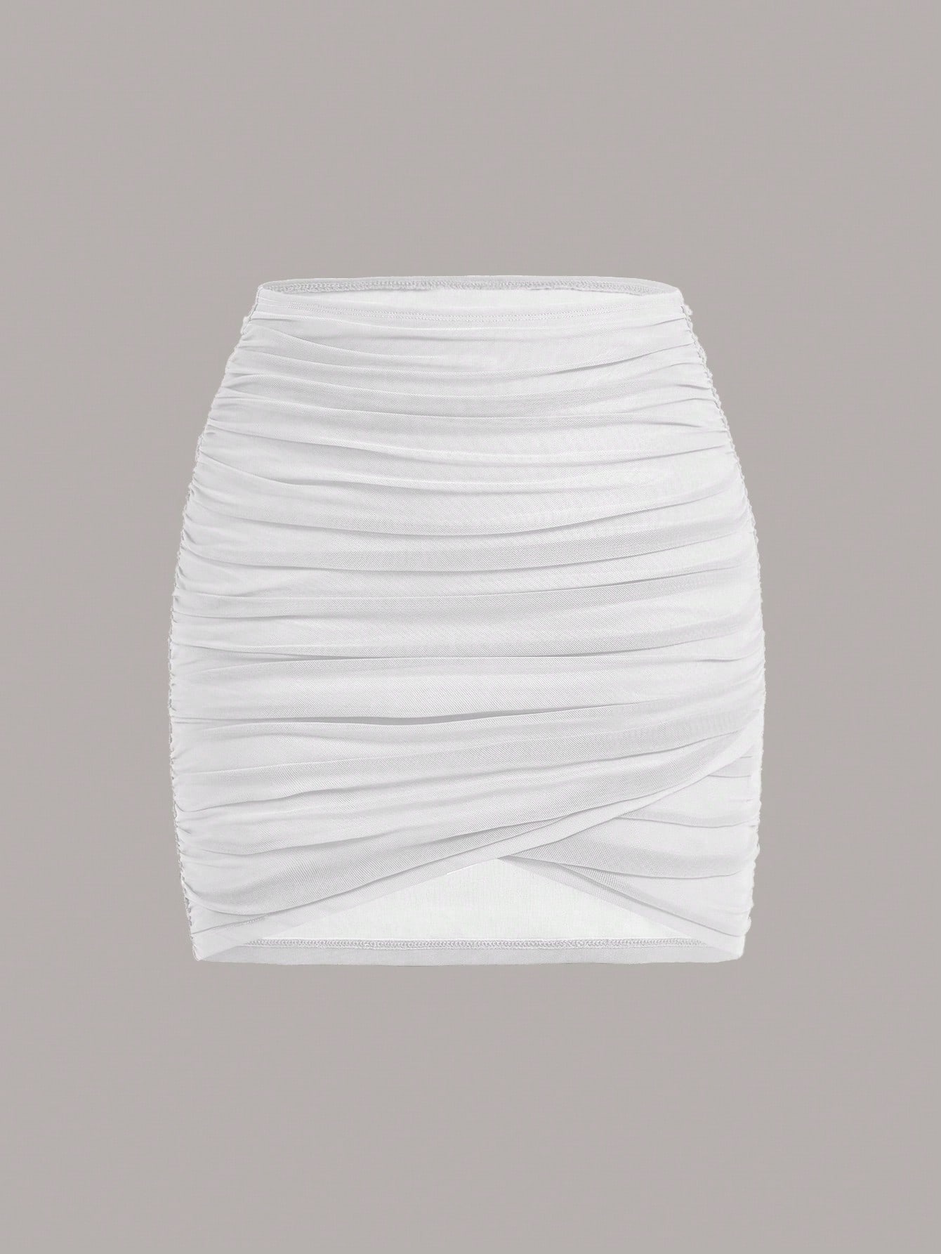 Ruched wrap bodycon skirt