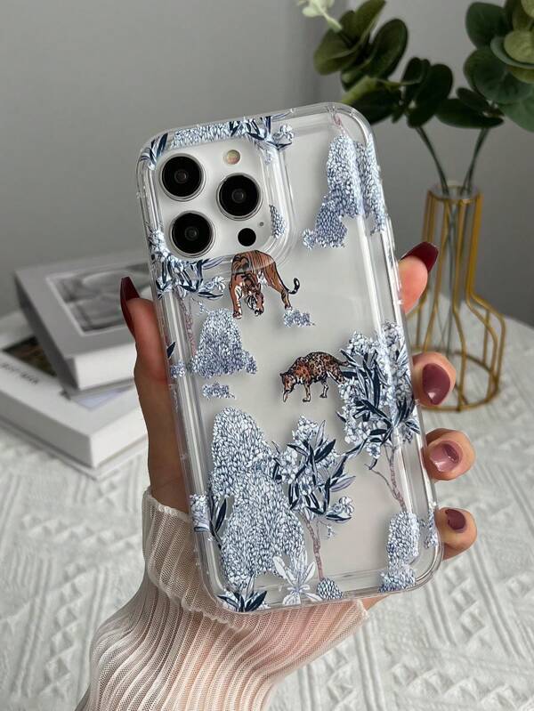 Tiger Pattern Clear Phone Case