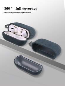 Funda compatible con Airpods unicolor PU - Gris - Ver 5