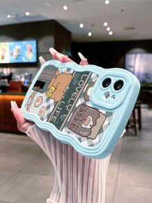 卡通小熊印花手機外殼 - 淺藍色 - 查看 4