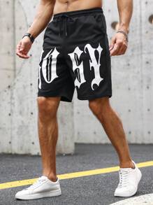 Manfinity LEGND Quần Short Nam Dây kéo Túi Lá thư Đường phố - màu đen - Xem 6