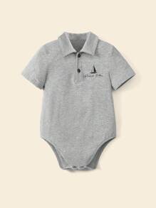 Cozy Pixies Đứa bé trai Thuyền buồm In Cổ Polo Áo liền quần chặt & Quần short - Nhiều màu - Xem 5