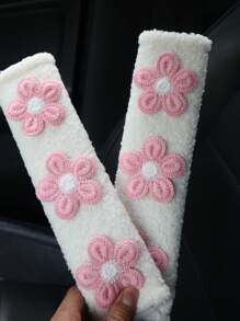 2pcs Car Seat Belt Shoulder Pad With Flower Design - Multicolor - View 4