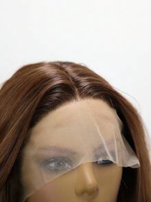 化學纖維T形蕾絲棕色的漸變直發女性假髮