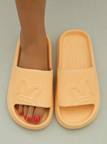 女士輕便字母細節時尚黃色拖鞋 - 黃色 - 查看 1