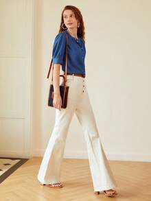 MOTF PREMIUM Top popover de manga farol - Azul - Ver 5