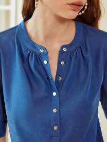 MOTF PREMIUM Top popover de manga farol - Azul - Ver 7