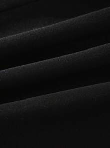 Manfinity Dauomo Men Letter Graphic Drawstring Waist Shorts - Black - View 6