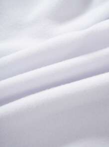 INAWLY Letter Graphic Drawstring Waist Joggers - White - View 7